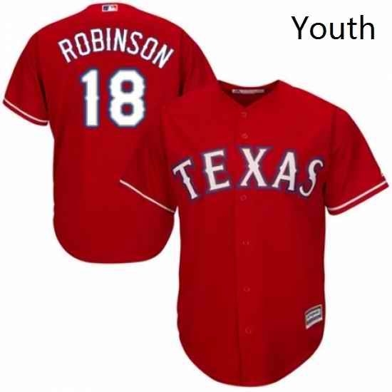 Youth Majestic Texas Rangers 18 Drew Robinson Replica Royal Blue Alternate 2 Cool Base MLB Jersey